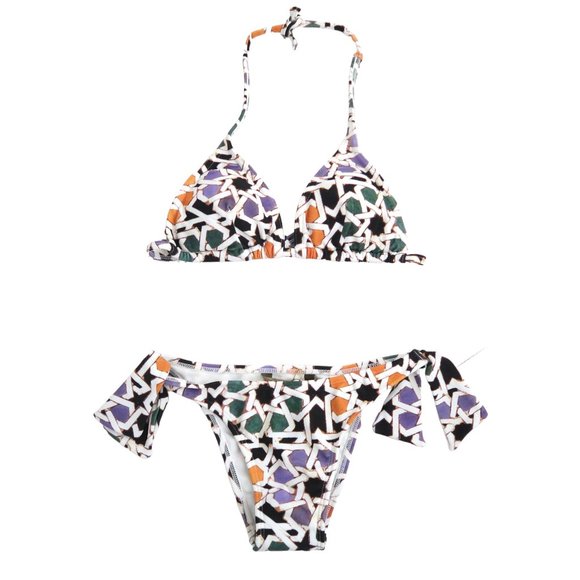 AGUA DE COCO Ceramics print bikini NWT sz M - Picture 1 of 5